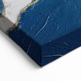 Earthen Harmony Abstracts – Navy Blue and Gold Modern Wall Art