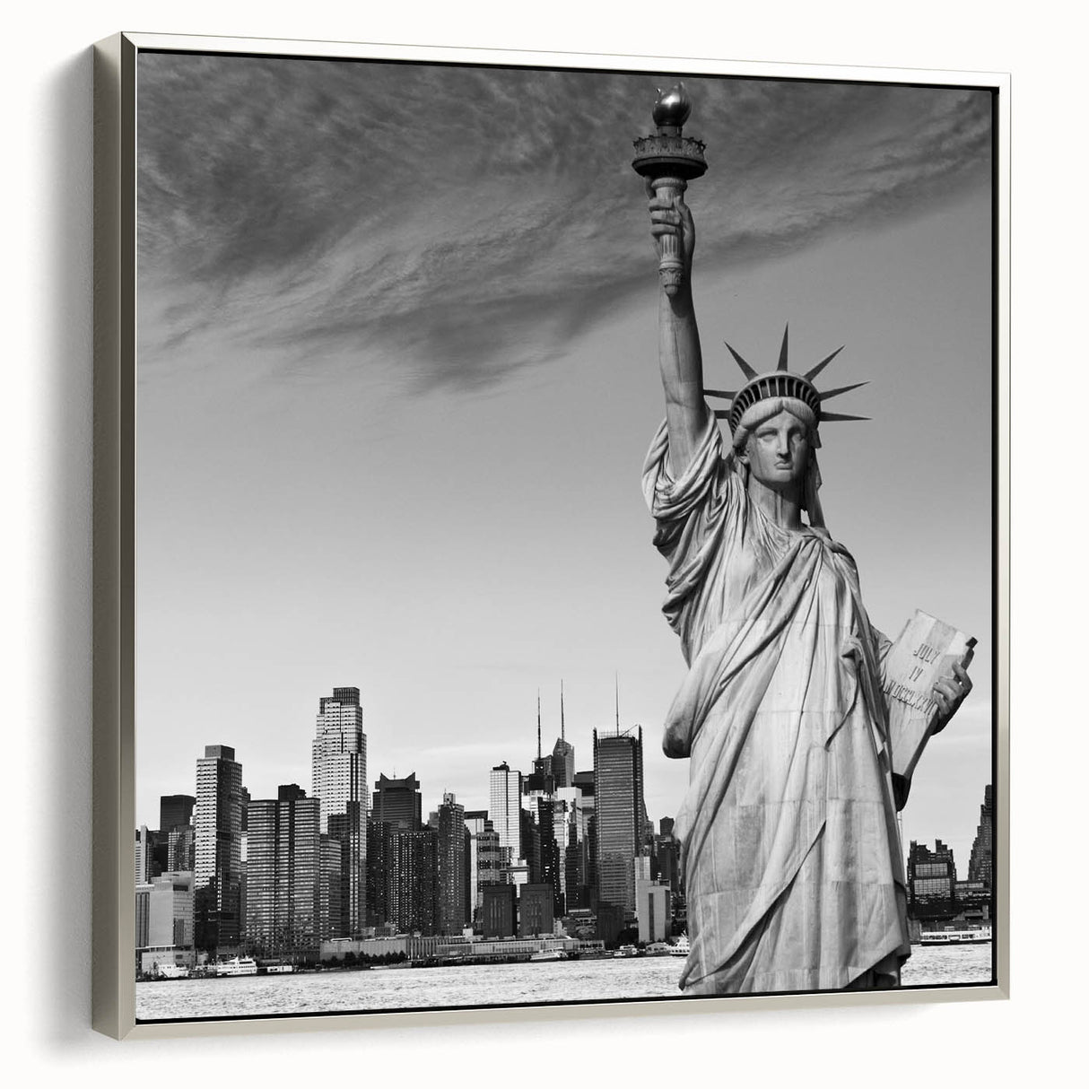Landscape painting of serene mountains in muted earth tones on a rolled canvas, ideal for bedroom wall decor.