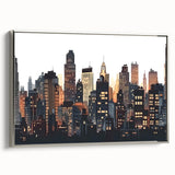 Landscape art painting featuring a vintage poster style with vibrant colors on a black background.