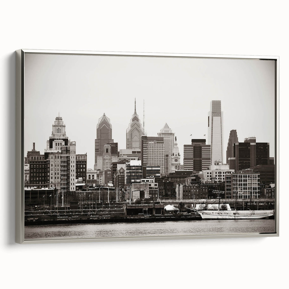 Landscape art painting featuring a vintage poster style with vibrant colors on a black background, printed on canvas.