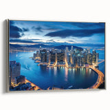 Landscape art painting featuring a vintage poster style with colorful art on a black background.