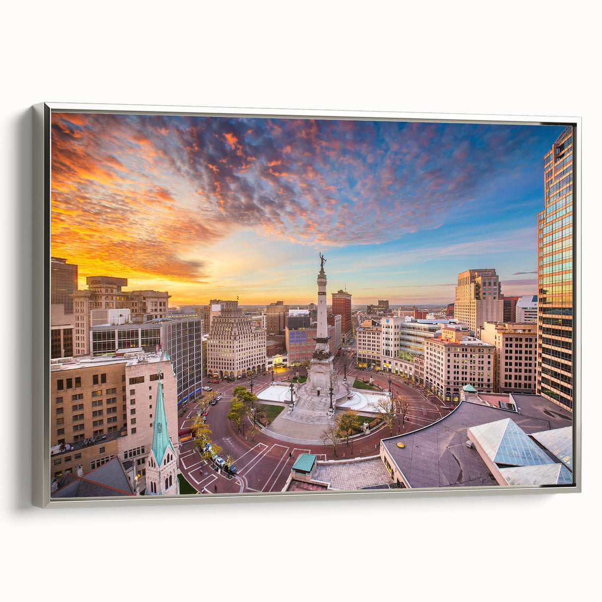 Landscape art painting on canvas featuring a vintage poster-style colorful rural scene, ideal for living room decor.