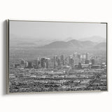 Vintage poster art featuring a colorful landscape painting on a black background, ideal for living room decor.