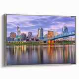 Landscape art painting on canvas featuring a vintage poster style with colorful elements against a black background.