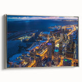 Landscape art painting featuring a colorful vintage poster design on black background, ideal for living room decor.