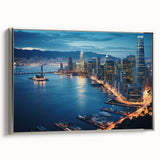 Landscape art painting on canvas featuring a vintage poster style, colorful art with a black background.