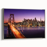 Landscape art painting featuring a vibrant, colorful sky over a serene black mountain.