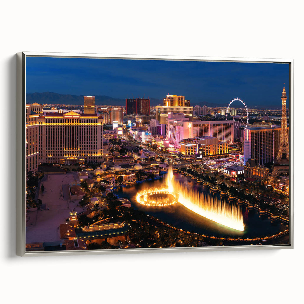 Landscape art painting featuring a colorful, vintage-style scene on black canvas, ideal for living room decor.