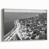 Landscape art painting on canvas featuring a vintage poster style with colorful and black elements.