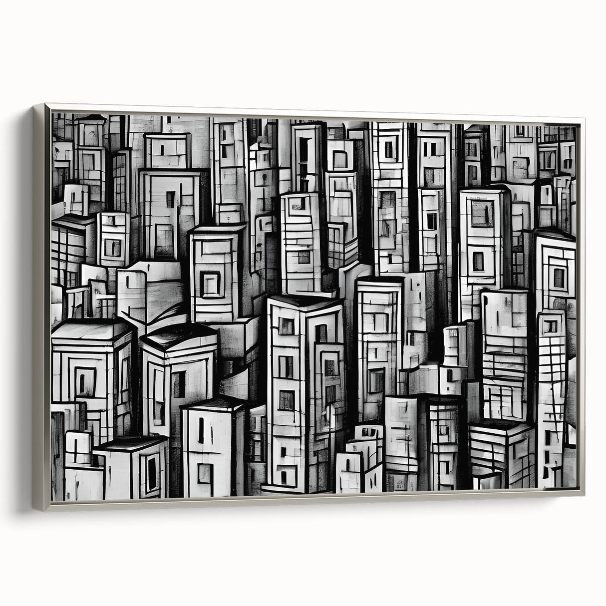Landscape art painting featuring a vintage-style colorful rural scene on a black background, ideal for living room decor.