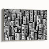 Landscape art painting featuring a vintage-style colorful rural scene on a black background, ideal for living room decor.