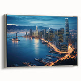Landscape art painting featuring a vintage poster style with vibrant colorful accents on black background.