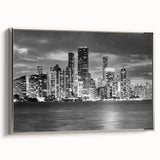 Landscape art painting featuring a colorful vintage poster style on a black background, ideal for modern living room decor.