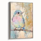 Framed canvas artwork showcasing an elegant silver frame, featuring a modern abstract design. The side view highlights its premium finish and craftsmanship, perfect for contemporary home decor.