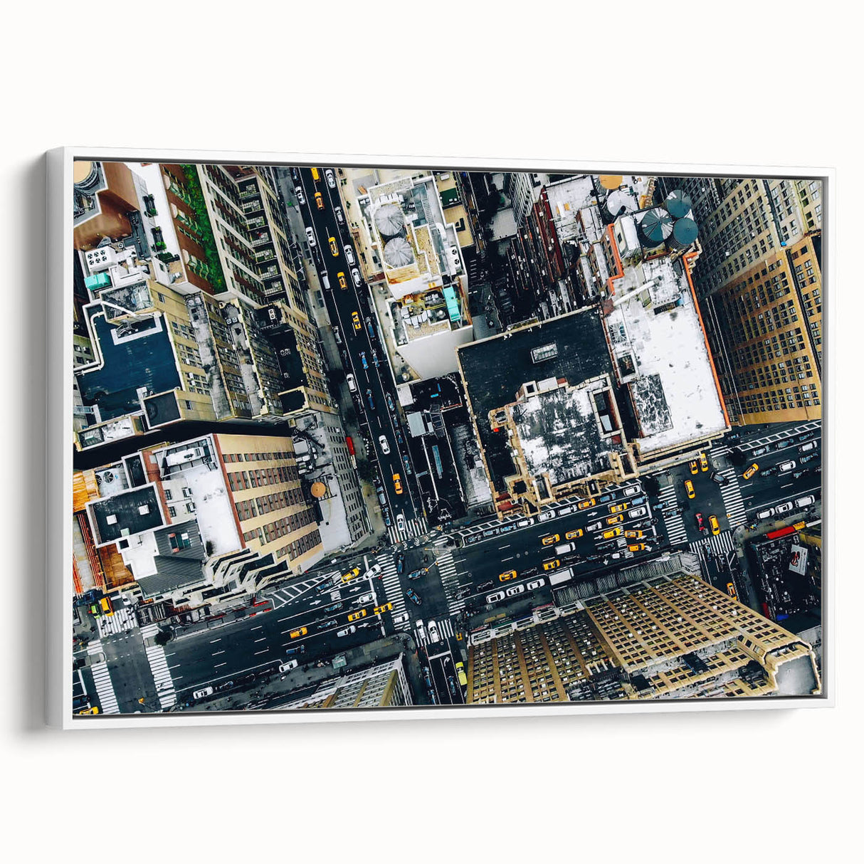 Vintage poster art featuring a large, colorful abstract design on black background, printed on extra large canvas.