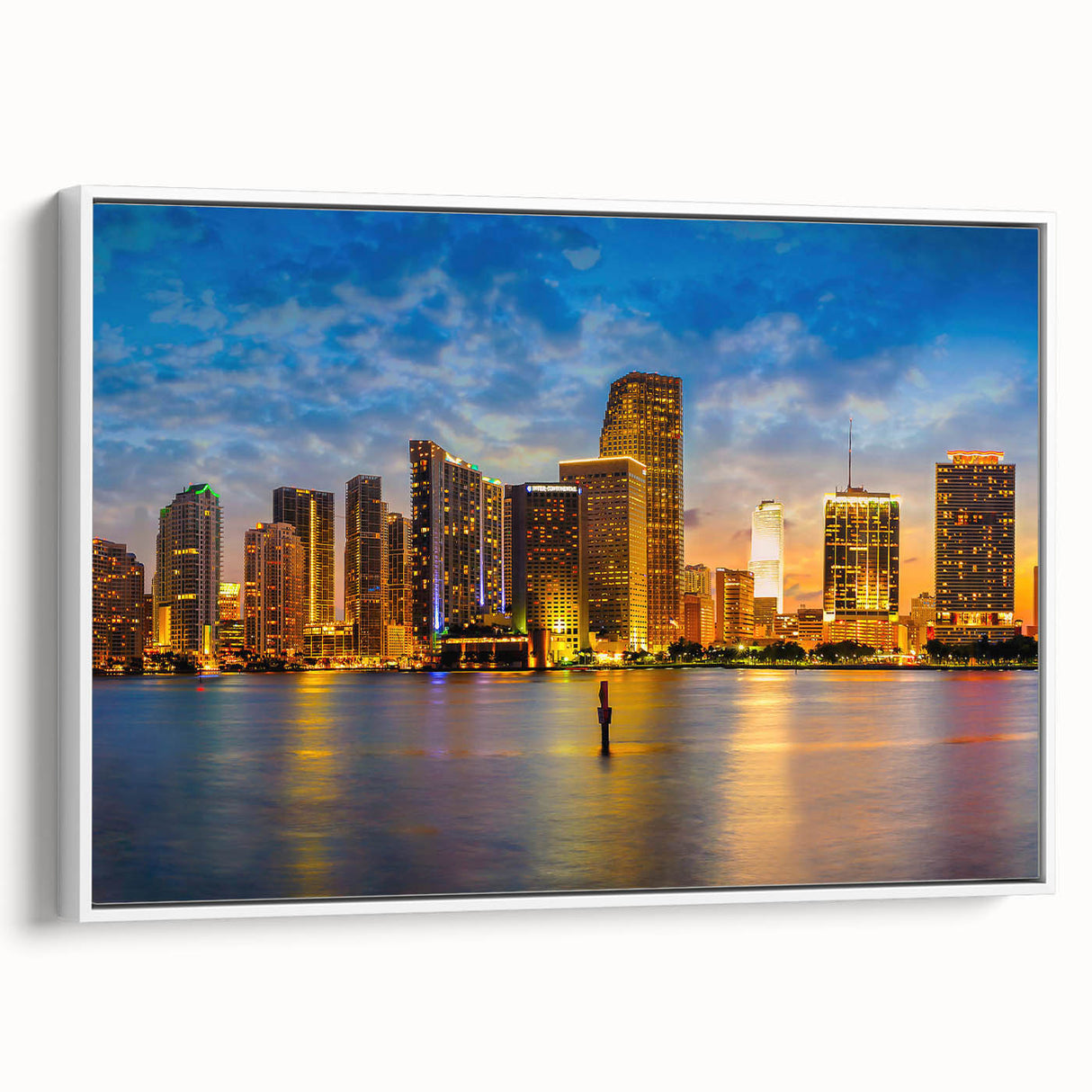 Extra large vintage poster art of a colorful abstract design on black background, printed on canvas.