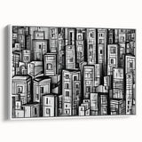 Vintage poster art featuring a colorful abstract design on a black background, printed on extra large canvas.