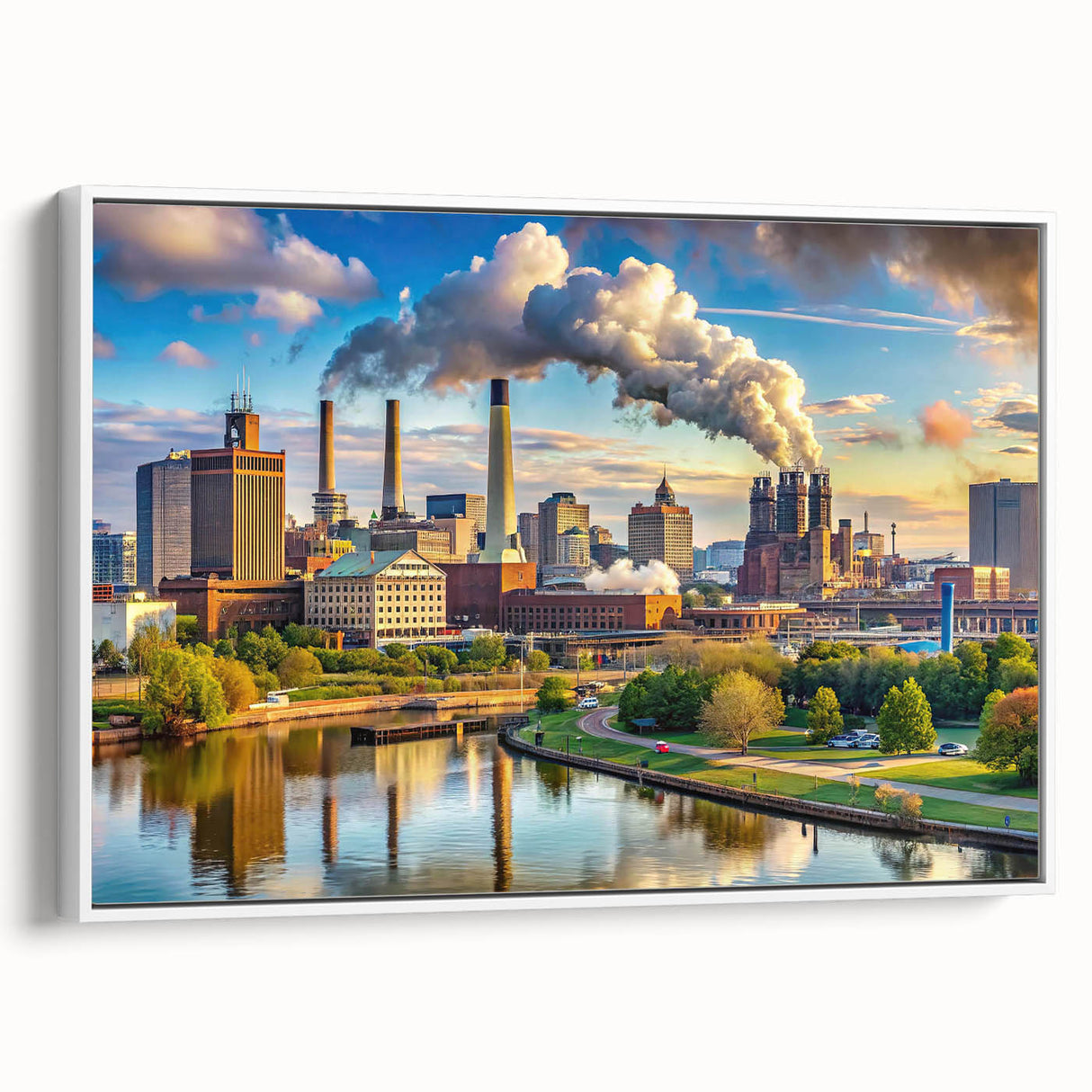 Vintage poster art featuring a colorful abstract design in vibrant hues on extra large canvas.