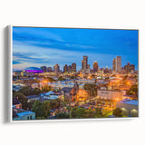 Vintage poster art featuring a colorful abstract design on a large black canvas, suitable for living room decor.