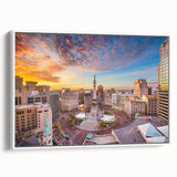 Vintage poster art featuring a large, colorful abstract design on black background, printed on extra large canvas.