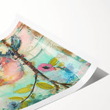 Rolled canvas print showcasing vibrant African tribal art with intricate patterns, expertly designed for wall decor, securely rolled in a protective cardboard tube.