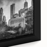 Extra large black wall art featuring colorful, textured abstract design on canvas, ideal for living room decor.