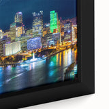 Extra large black wall art featuring a textured abstract design with colorful accents, ideal for living room decor.