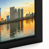 Extra large black wall art featuring a textured abstract design with colorful accents, ideal for a living room.