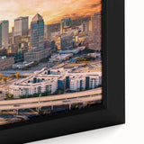 Extra large black wall art featuring a textured abstract design with colorful accents, ideal for modern living room decor.