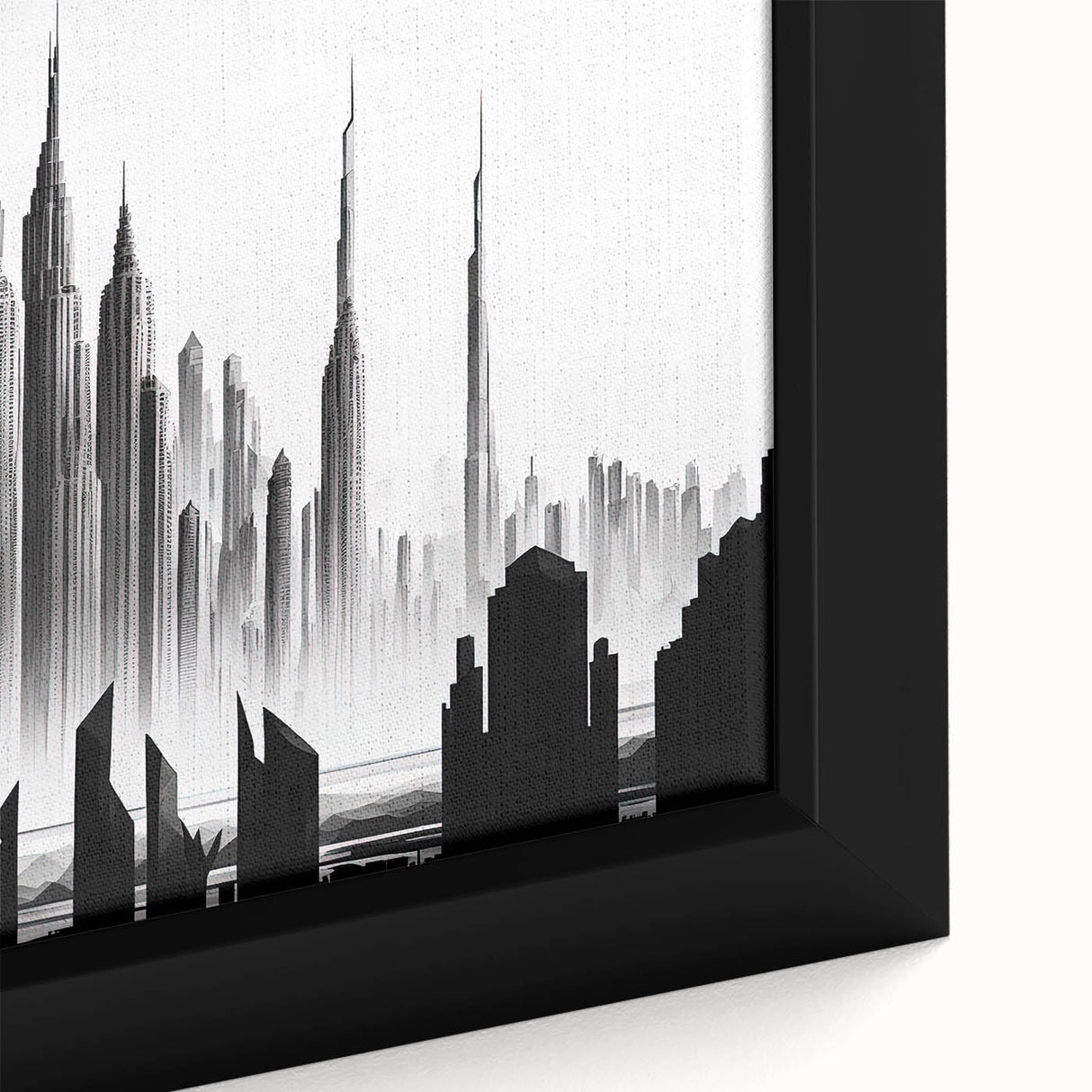 Extra large textured black wall art with colorful abstract patterns, ideal for living room ambiance.