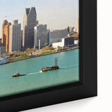 Extra large black wall art with colorful, textured abstract design on canvas, suitable for living room decor.