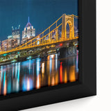 Extra large black wall art featuring colorful, textured abstract design on canvas, suitable for living room decor.