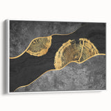 Stylish rolled canvas print showcasing vibrant abstract art with bold colors and dynamic shapes, packaged securely in a protective tube.