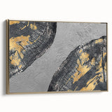 Vibrant abstract wall art canvas print featuring swirling blue, orange, and yellow colors, ideal for modern home decor enhancement.