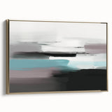 Vibrant abstract canvas art print showcasing swirling colors of blue, orange, and yellow, perfect for modern home decor.