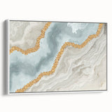 Vibrant rolled canvas showcasing an abstract floral design with rich colors and intricate details, securely packaged in a protective cardboard tube.