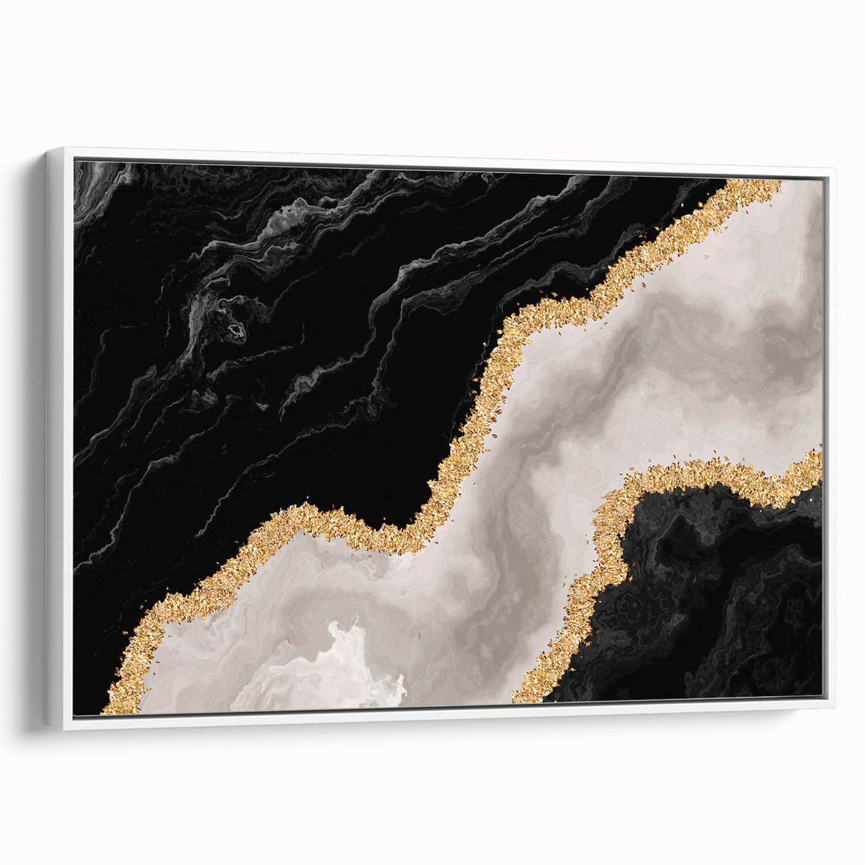 Abstract wall art canvas print showcasing vibrant hues of blue, orange, and yellow, perfect for modern home decor or artistic spaces.