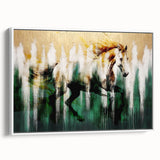 Abstract wall art canvas featuring vibrant colors and geometric patterns, rolled and secured in a protective cardboard tube, ideal for home decor or art enthusiasts.