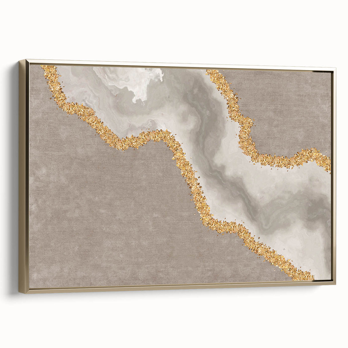 Vibrant abstract canvas art print showcasing swirling blue and gold colors, designed for modern home decor, emphasizing creativity and style.