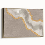 Vibrant abstract canvas art print showcasing swirling blue and gold colors, designed for modern home decor, emphasizing creativity and style.