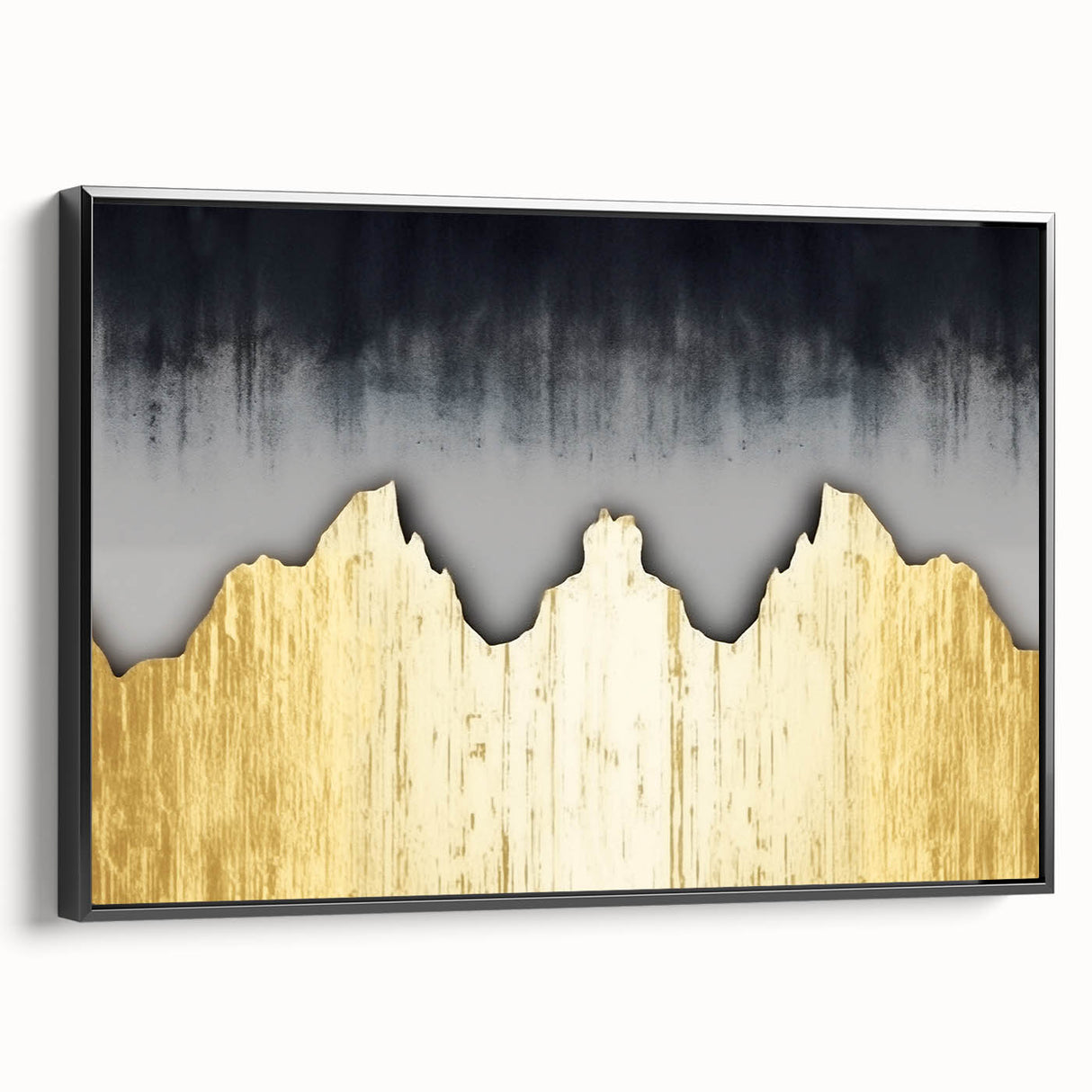 Vibrant abstract wall art canvas print showcasing a colorful geometric pattern in hues of blue, orange, and yellow, ready for framing.