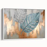 Modern Strokes and Lines Abstract Art with Feather Motif on Canvas