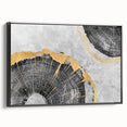 Colorful abstract canvas wall art featuring swirling patterns in blue, orange, and yellow, ideal for modern home decor and artistic expression.