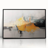 Abstract wall art canvas print showcasing vibrant splashes of blue and orange with a modern design, ideal for contemporary home decor.