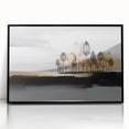Colorful abstract wall art canvas print showcasing vibrant swirls of blue, orange, and yellow, perfect for modern home decor and artistic flair.