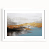 Abstract canvas art print showcasing vibrant geometric shapes in shades of blue, orange, and yellow, designed to enhance modern interior decor. Ideal for creating a stylish and dynamic atmosphere in living rooms or offices.