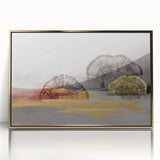 Abstract wall art canvas featuring vibrant colors and geometric patterns, ideal for modern home decor. Packaged securely in a protective cardboard tube.