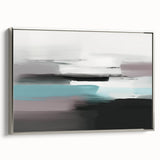 Colorful abstract canvas art print showcasing vibrant geometric shapes in blue, orange, and green, perfect for modern home decor.
