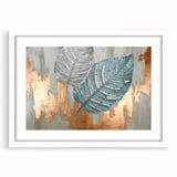 Modern Strokes and Lines Abstract Art with Feather Motif on Canvas