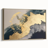 Abstract wall art canvas featuring vibrant colors and geometric patterns, rolled and ready for display. Ideal for modern home decor and art enthusiasts.